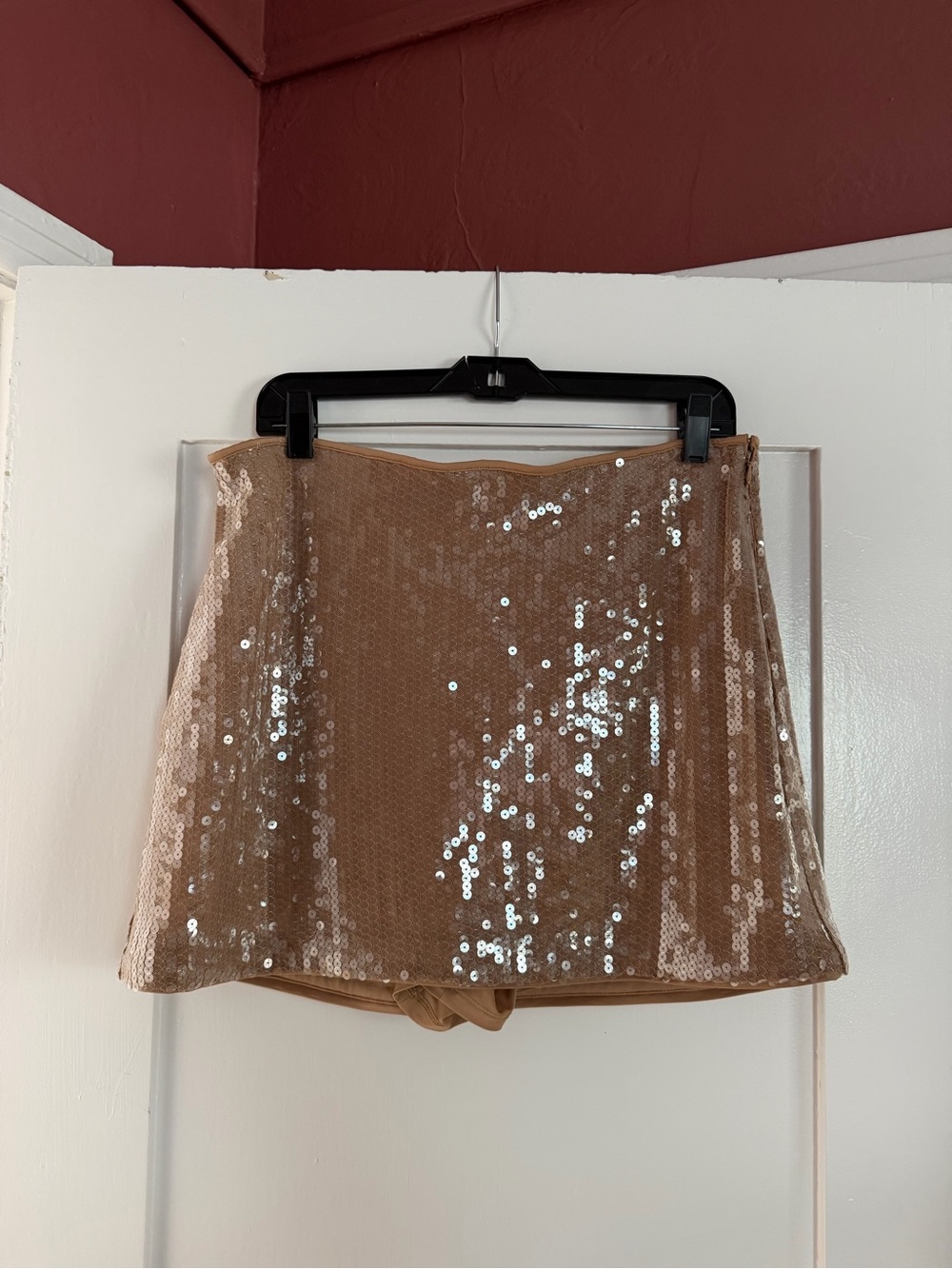 Abercrombie & Fitch Sequin Mini Skort- Nude